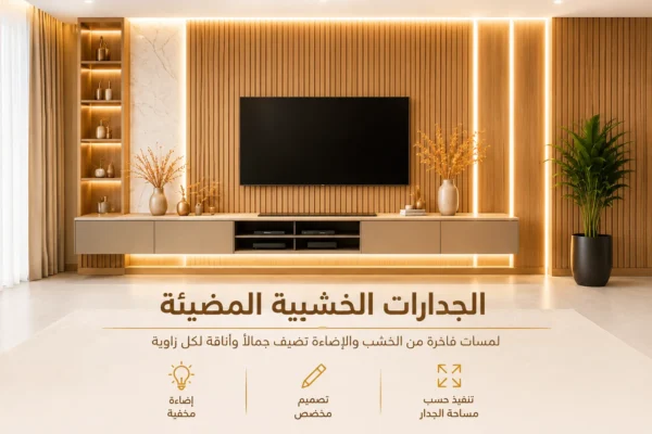 الجدران الخشبية المضيئة | إيليت للأثاث